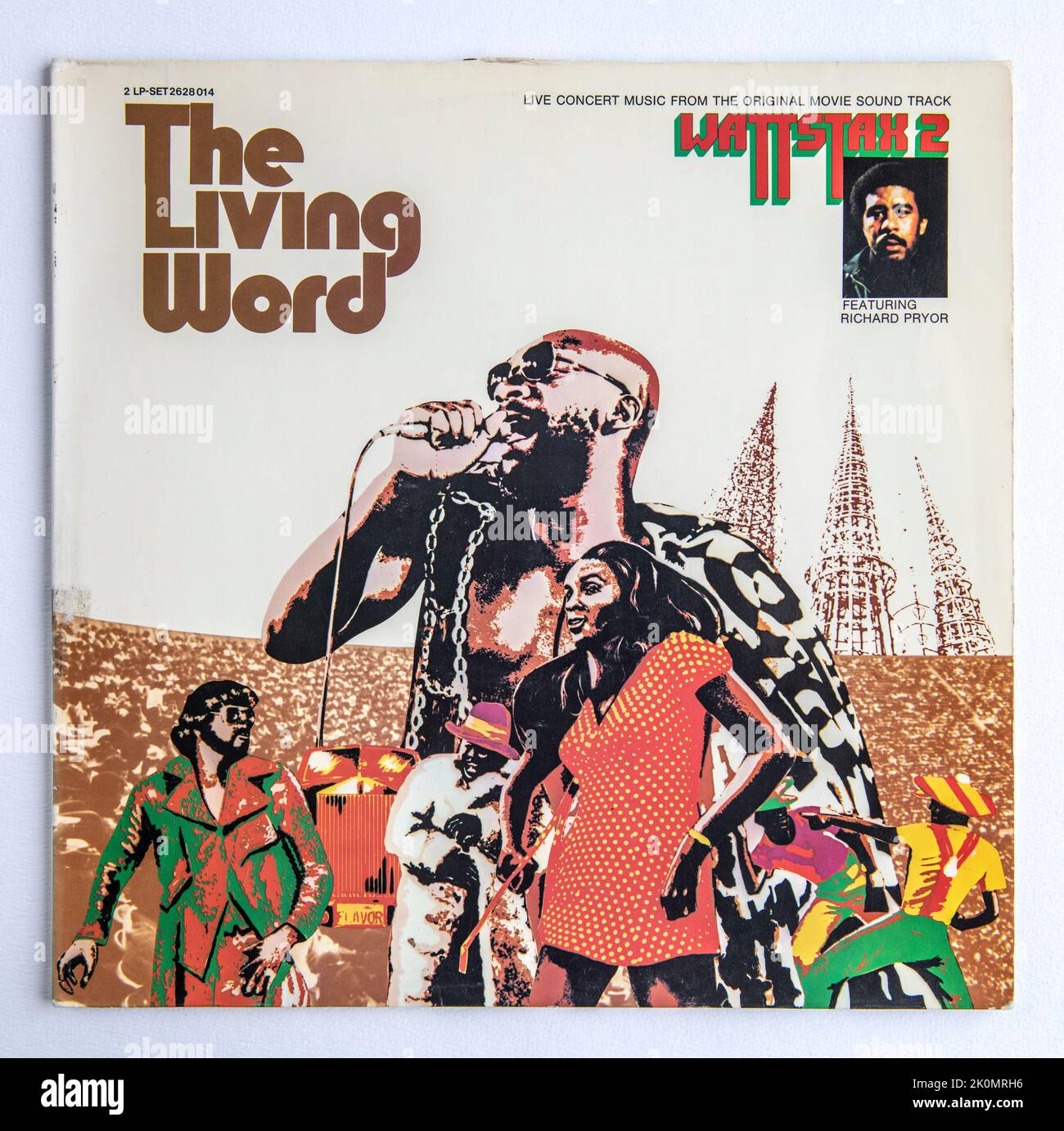 LP cover of The Living Word Wattstax 2, featuring music recorded live at a concert held in 1972. The album was released in 1973. Stock Photo