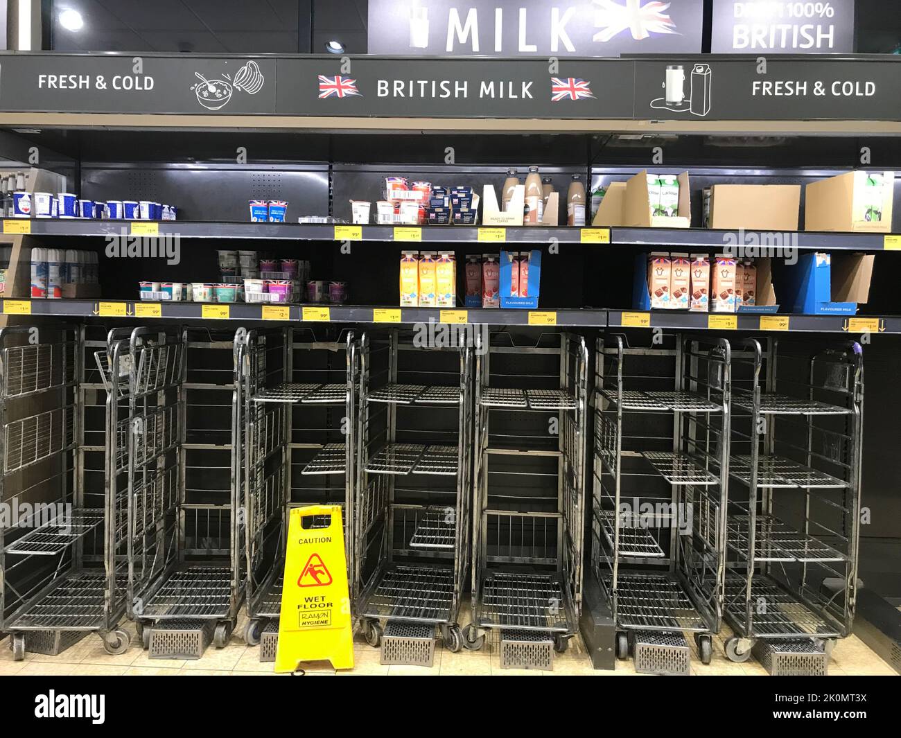 Maidstone UK 12th September 2022 Aldi Supermarket Milk Shortage In 