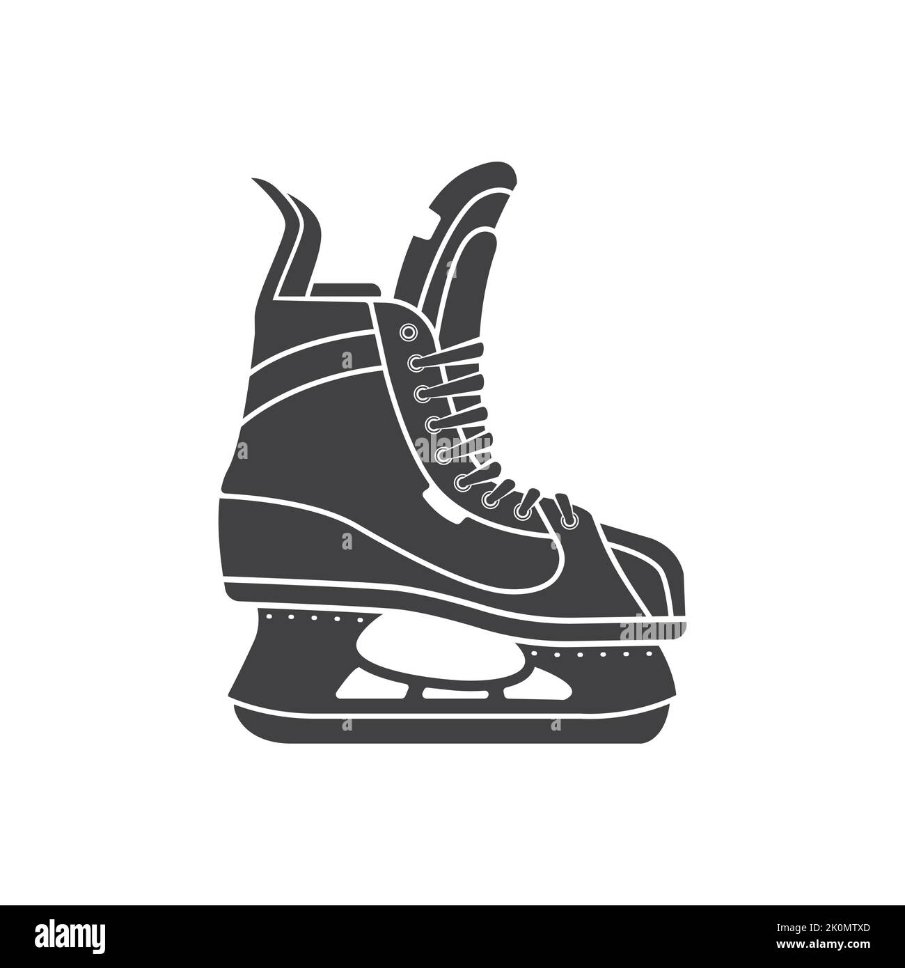 Classic Ice Hockey skates icon silhouette. Vector illustration isolated