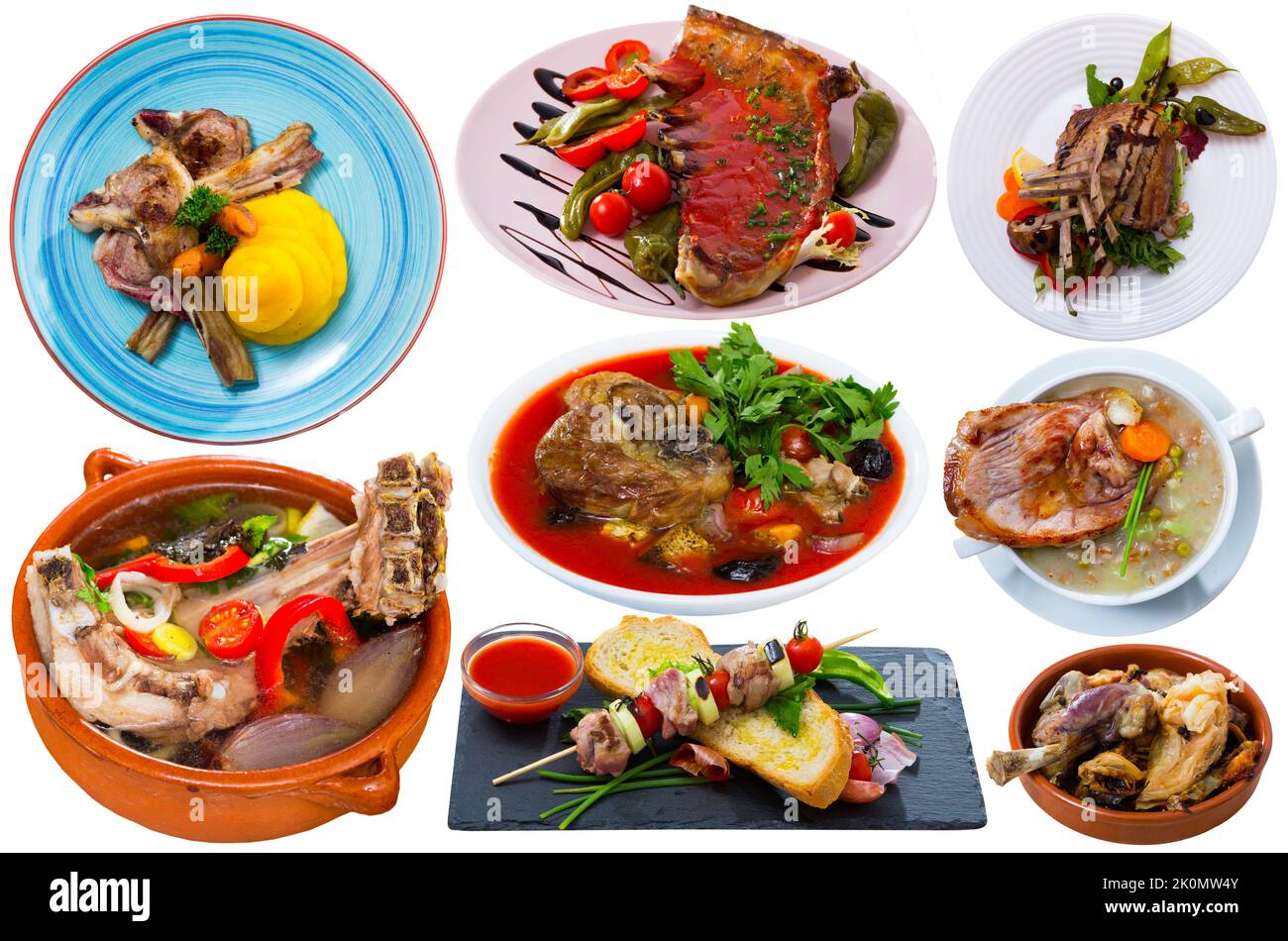 Set of lamb dishes Stock Photo - Alamy