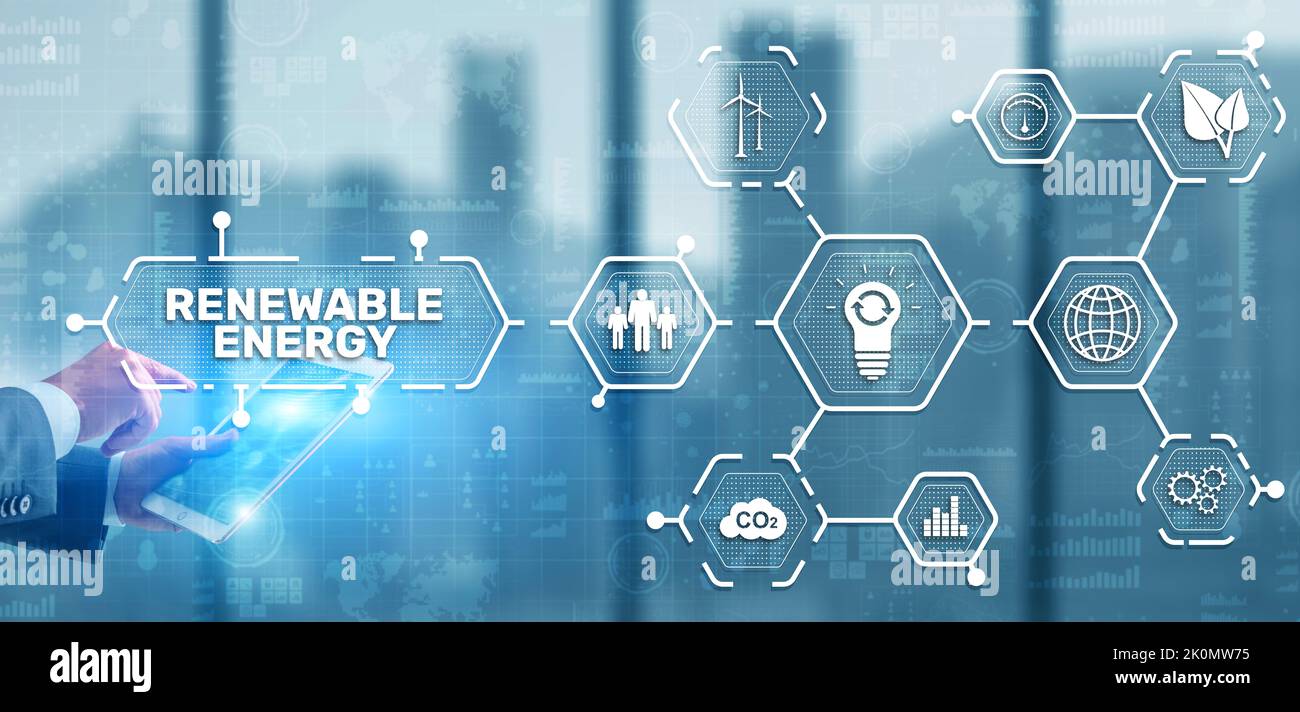 Renewable Energy Resources. The latest modern technological solutions Stock Photo
