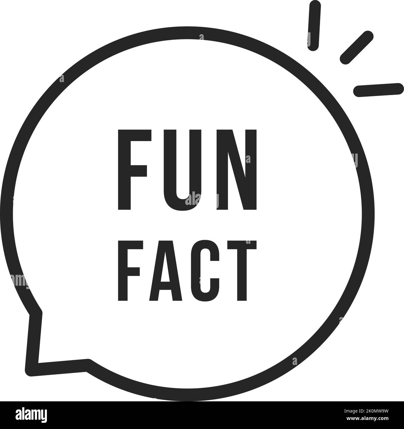 fun fact thin line black bubble Stock Vector