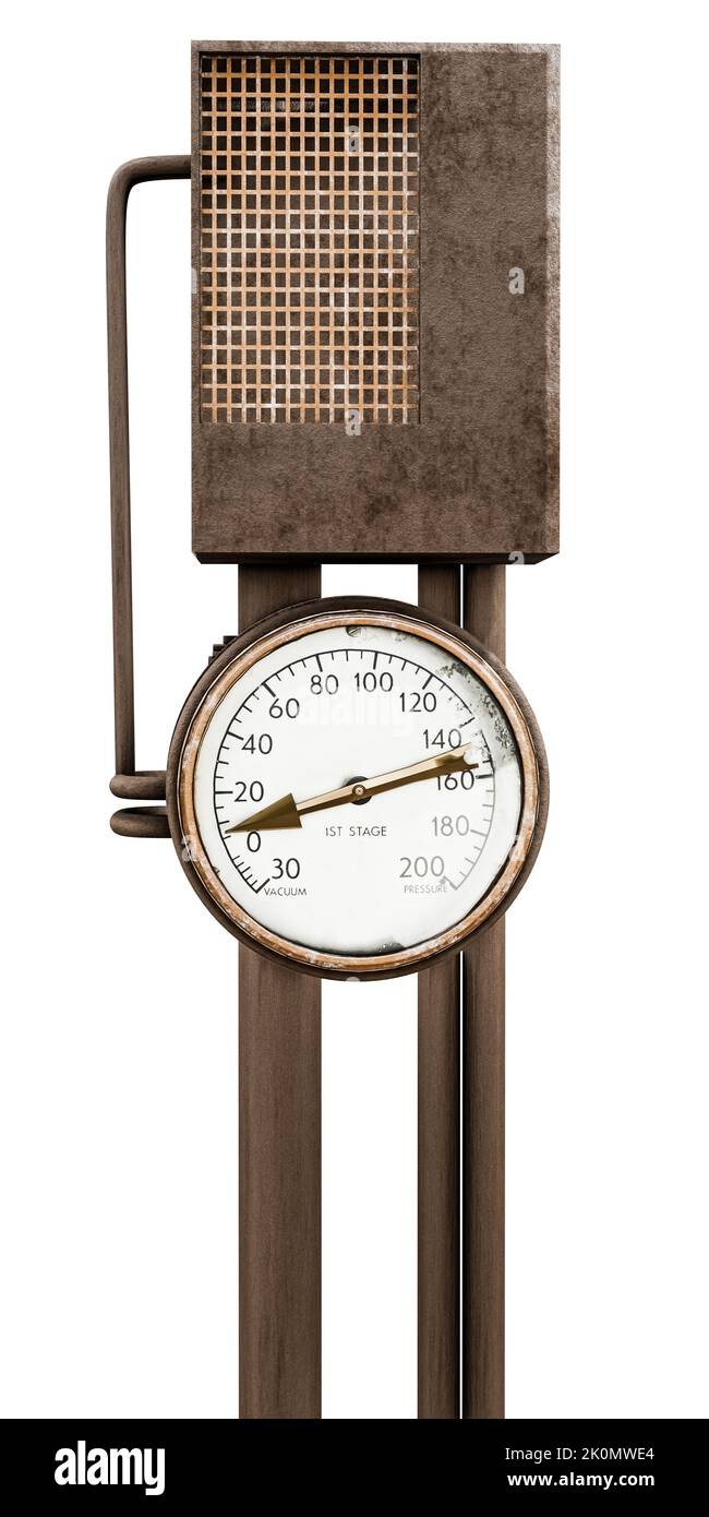 Steampunk gauge isolated on white background 3d illustration Stock