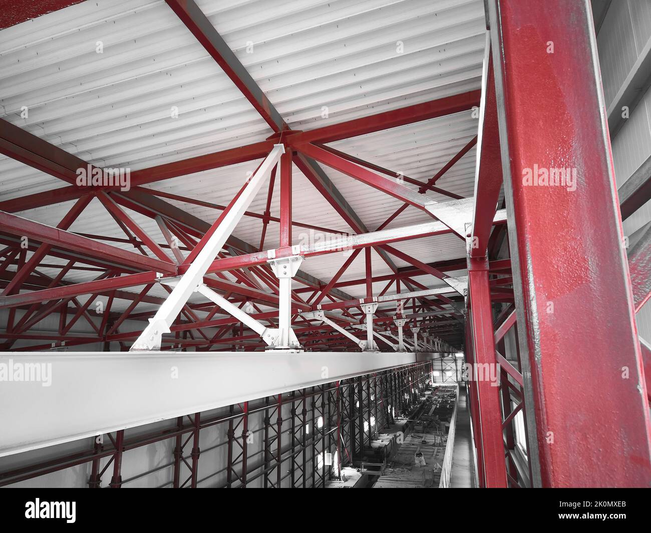 Metal framework structures of industrial building Stock Photo
