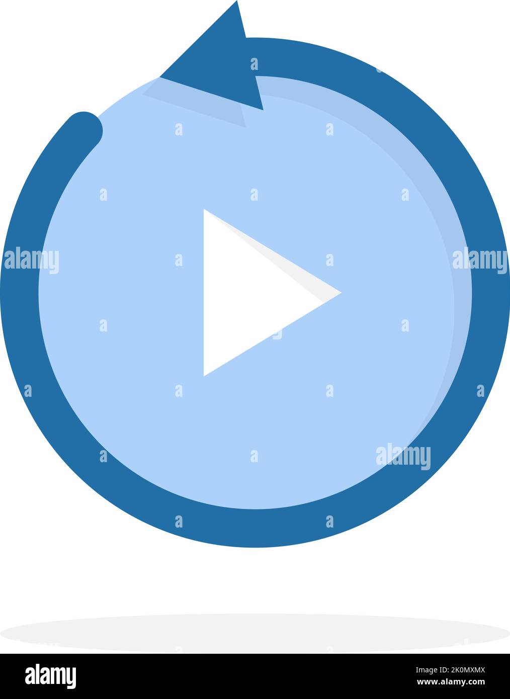 blue replay icon isolated on white Stock Vector