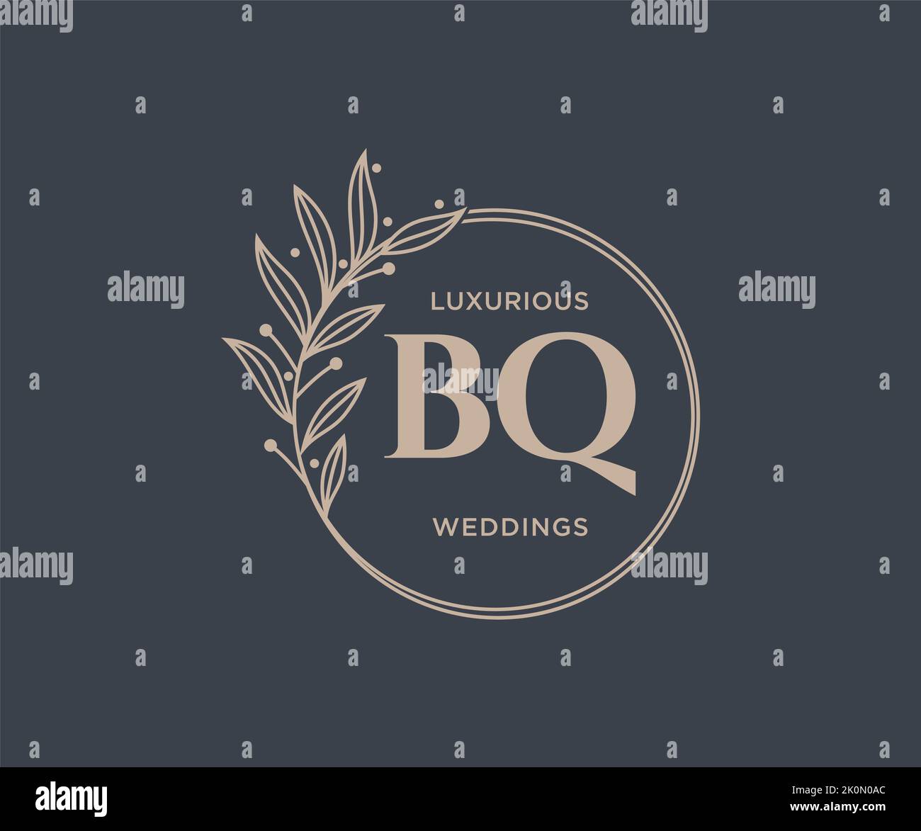 BQ Initials letter Wedding monogram logos template, hand drawn modern ...