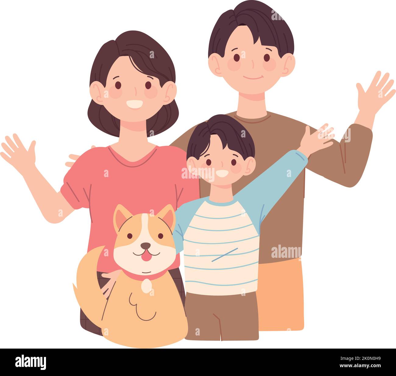 korean family portrait Stock Vector Image & Art - Alamy