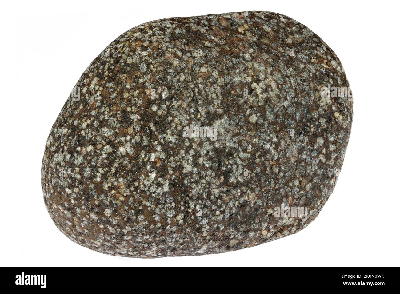 porphyry from the Baltic Sea coast in Waabs, Germany isolated on white background Stock Photo