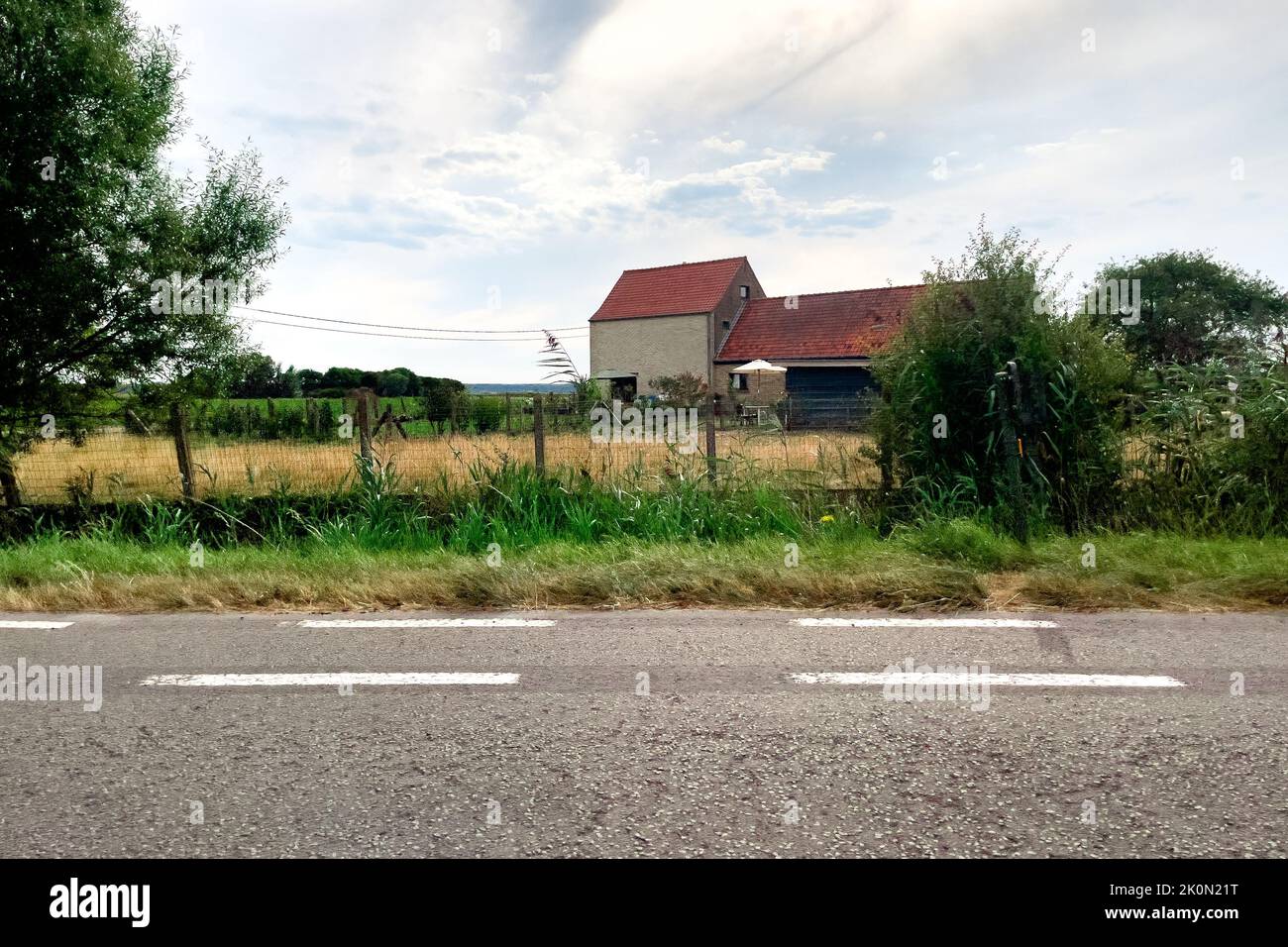 Freeway Window View A car window view over the roadside of a freeway in Belgium Stock Photo ...