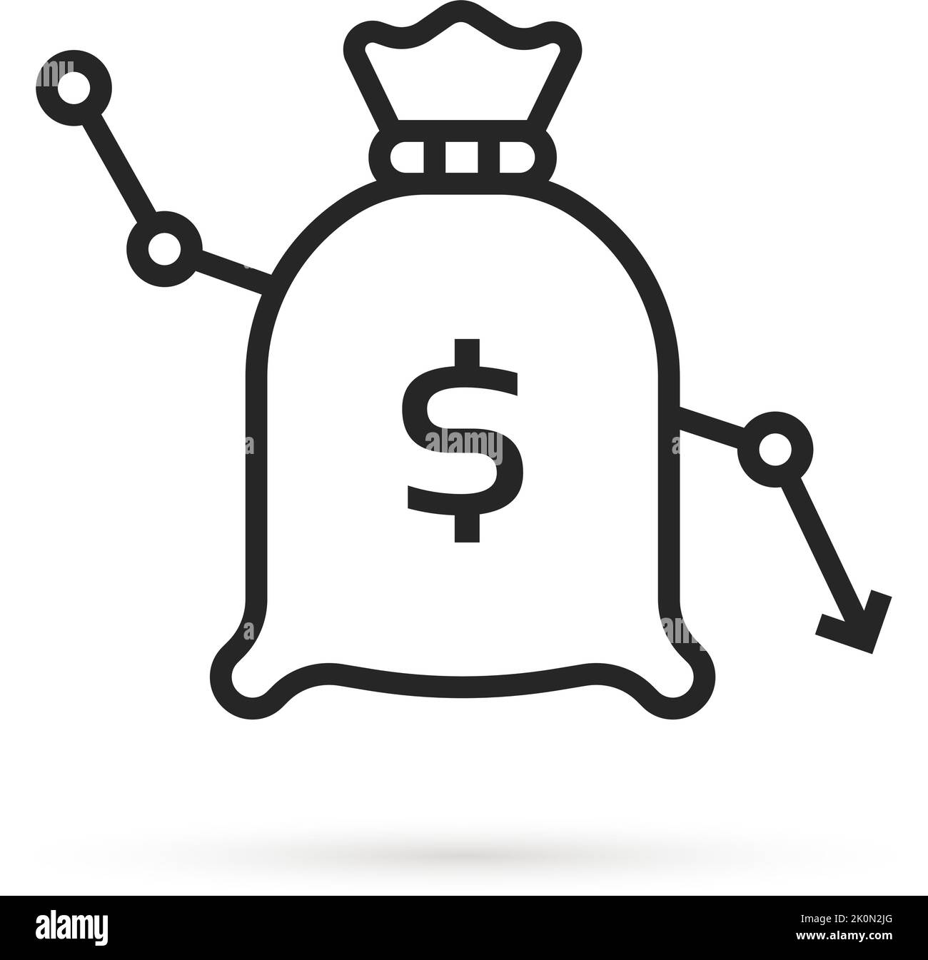 forecast of reduce with linear bag Stock Vector
