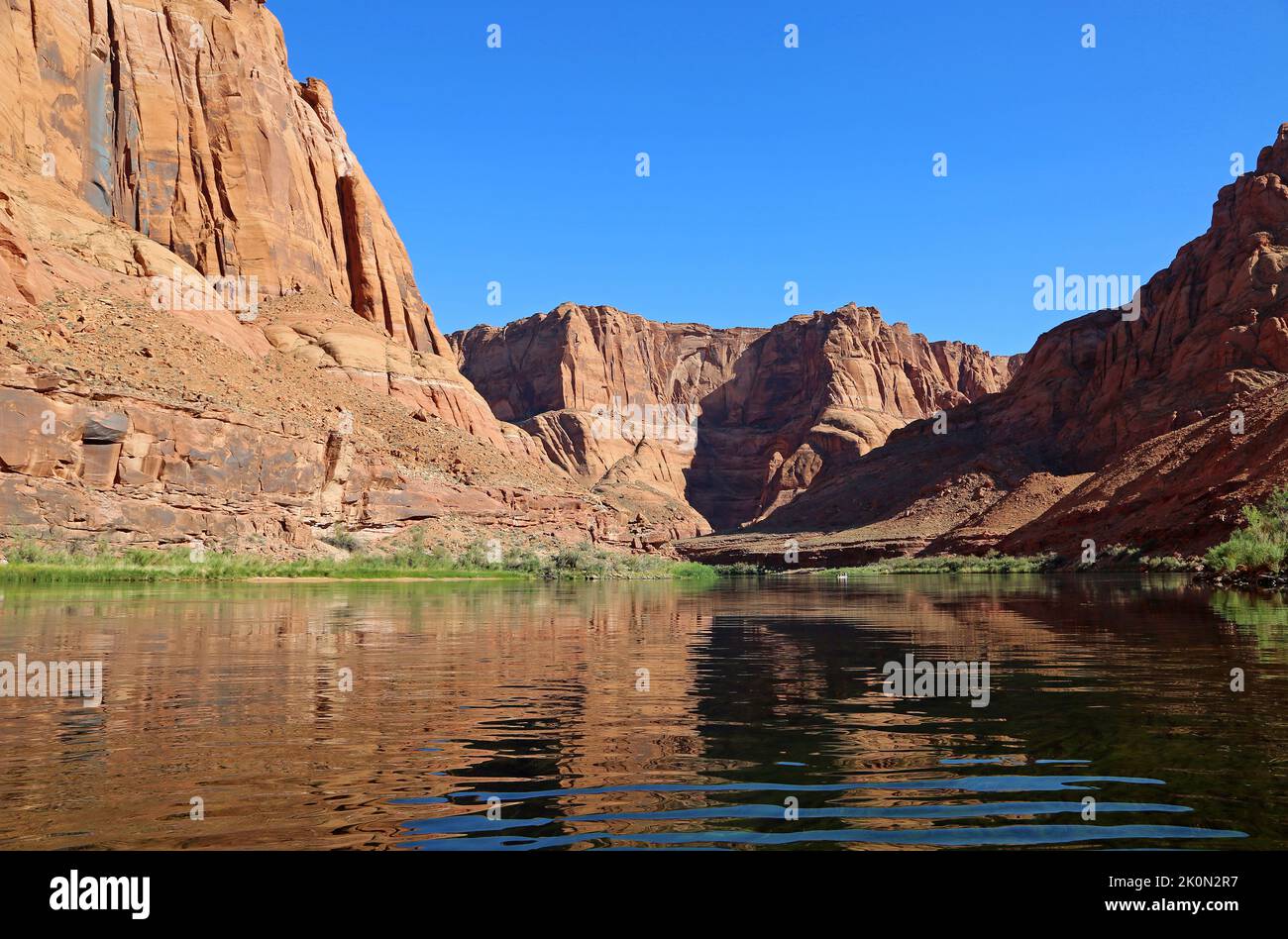 Romantic scenery in the canyon Horseshoe Bend, Page, Arizona Stock