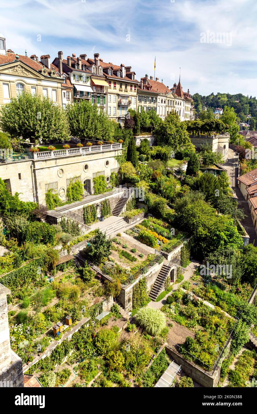 The Terraced Gardens of Beatrice von Wattenwyl-Haus, Bern Switzerland Stock Photo
