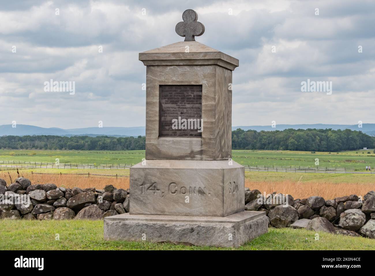 Monument to the 14th Connecticut Volunteer Infantry Regiment, Gettys National Military park, Pennsylvania, USA, Gettysburg, Pennsylvania Stock Photo