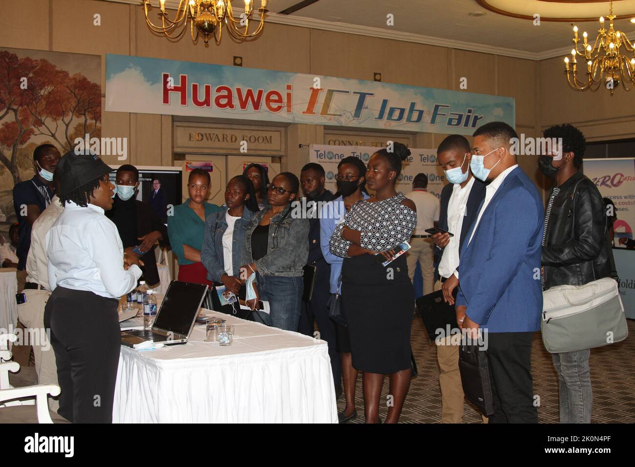 Harare, Zimbabwe. 12th Sep, 2022. University students attend an ICT job fair during the launch