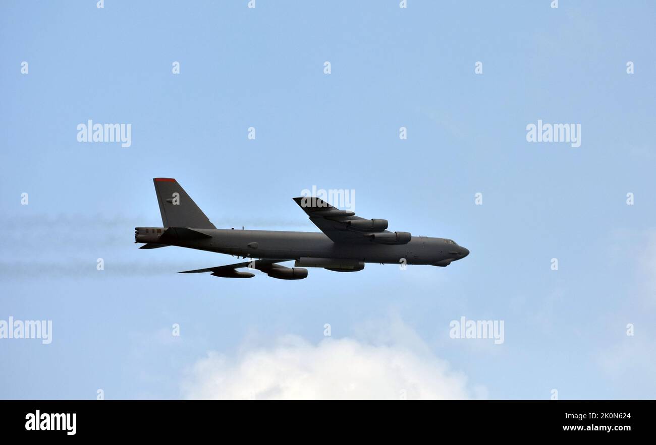 Heavy US Air Force bomber in flight capable of nuclear weapon delivery Stock Photo