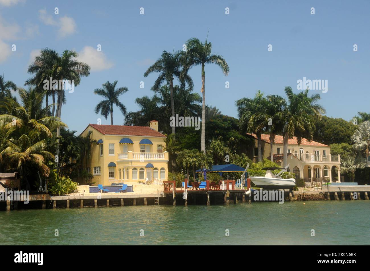 Exclusive waterfront properties for sale in Miami Beach Florida Stock