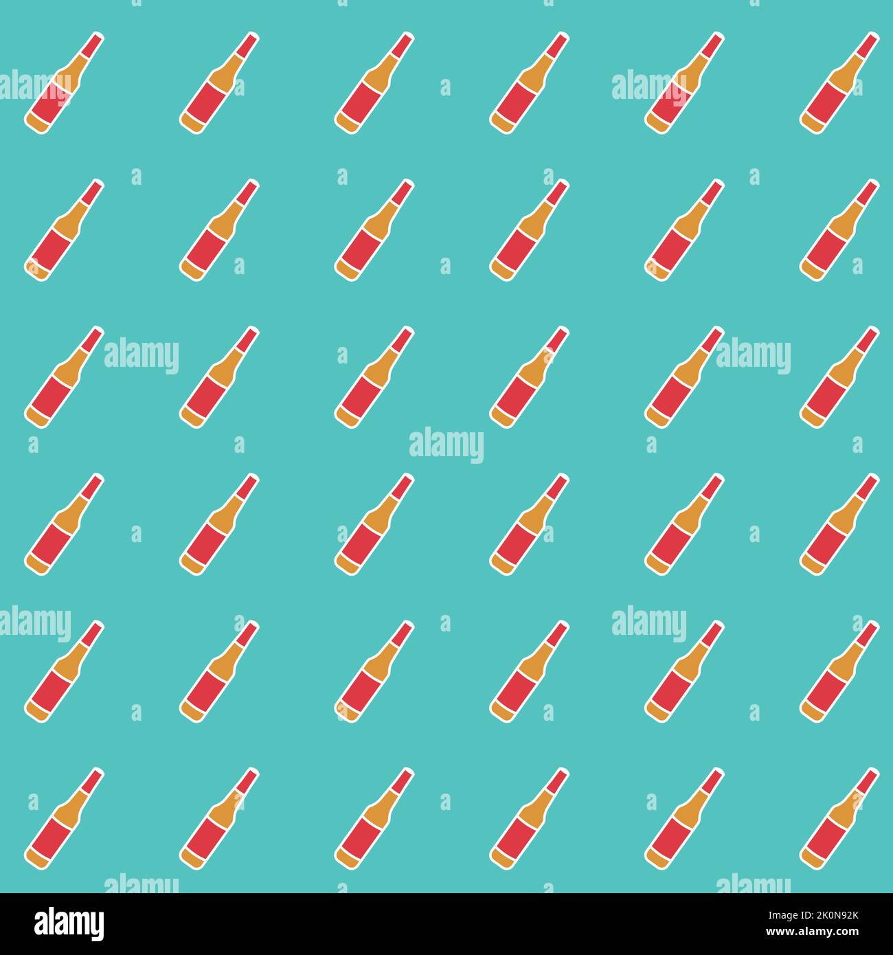 Bottle of beverage  seamless repeating pattern vector illustration design on a square background Stock Vector