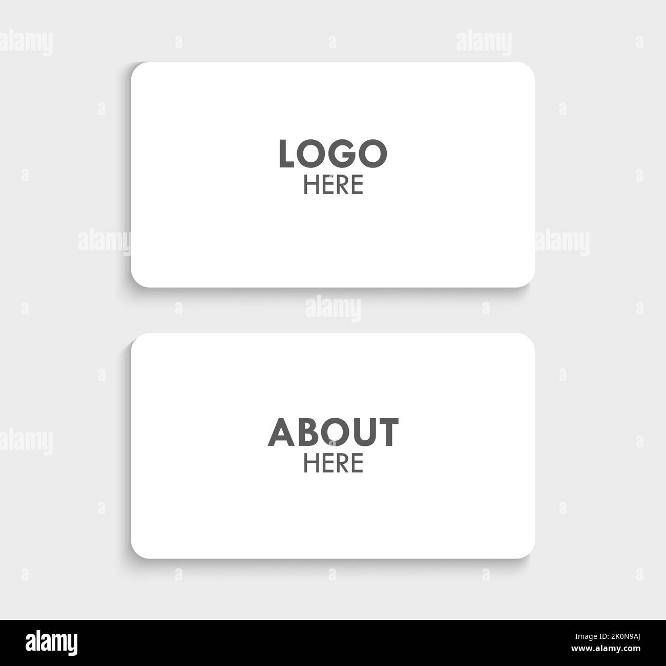 Business Card Blank White Mockup Round Corner Corporate Identity