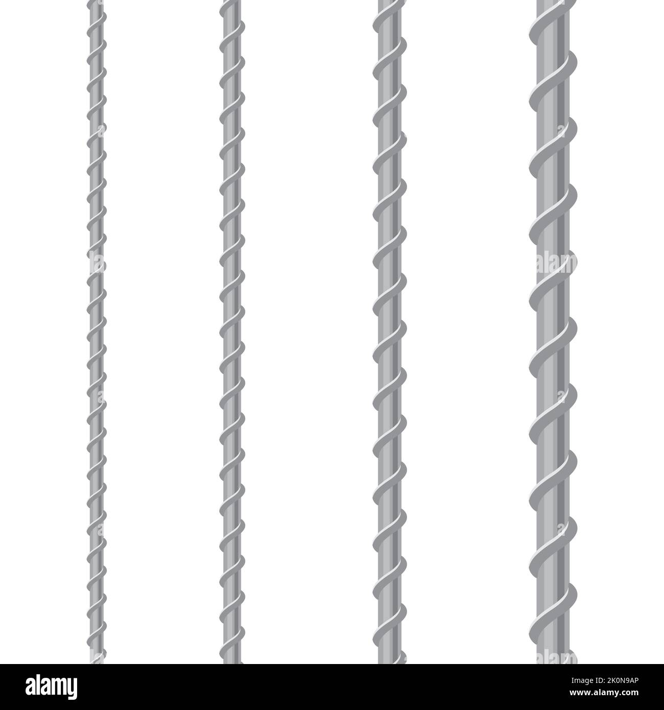 Rebars, Reinforcement Steel Isolated on White Background. Construction