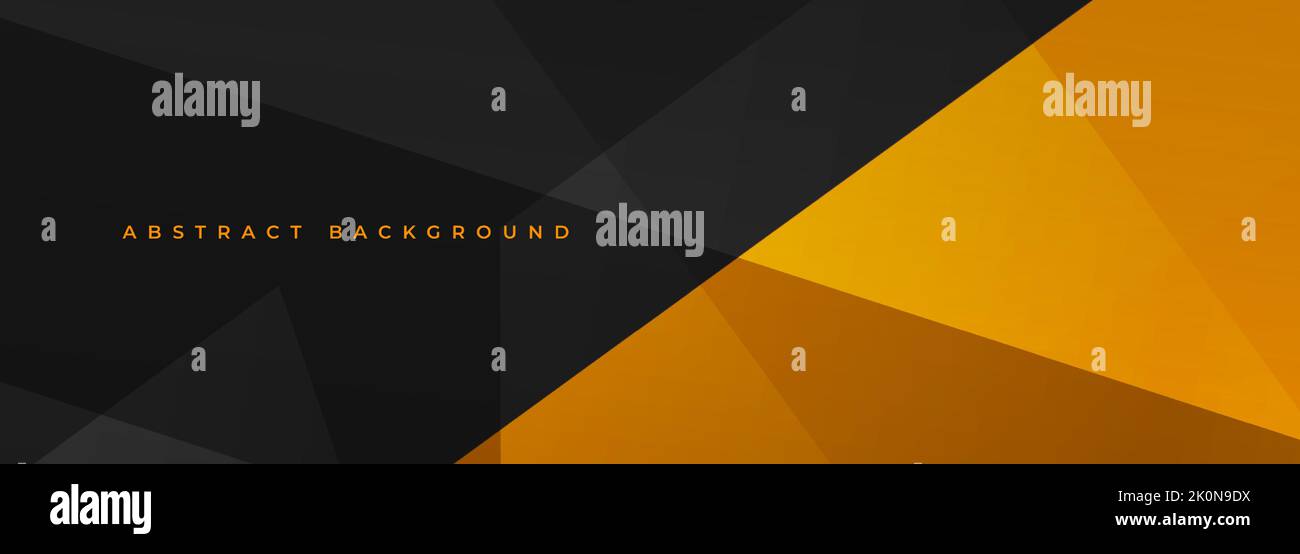Black and orange modern abstract wide banner with geometric shapes ...