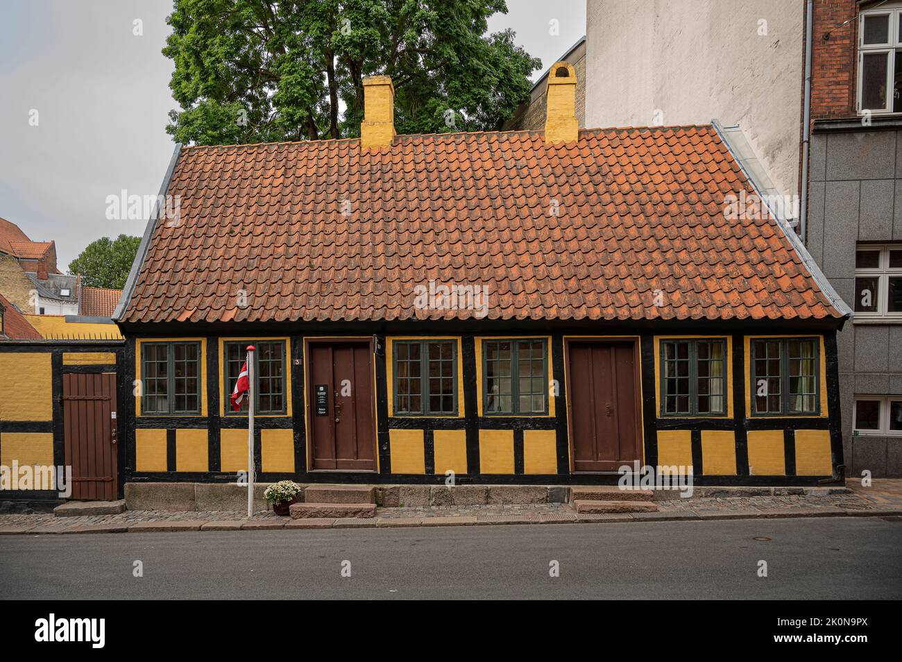 H C Andersen’s childhood home is a half timbered house in Odense, Denmark, August 27, 2022 Stock Photo