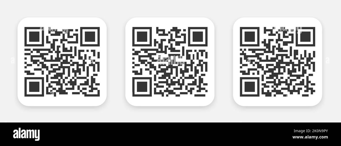 Random QR Code Vector Set On UI Tab Digital Scan Bar Illustration Stock ...