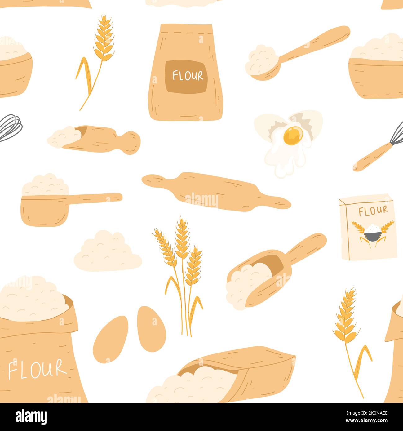 Flour eggs on kitchen Stock Vector Images - Alamy