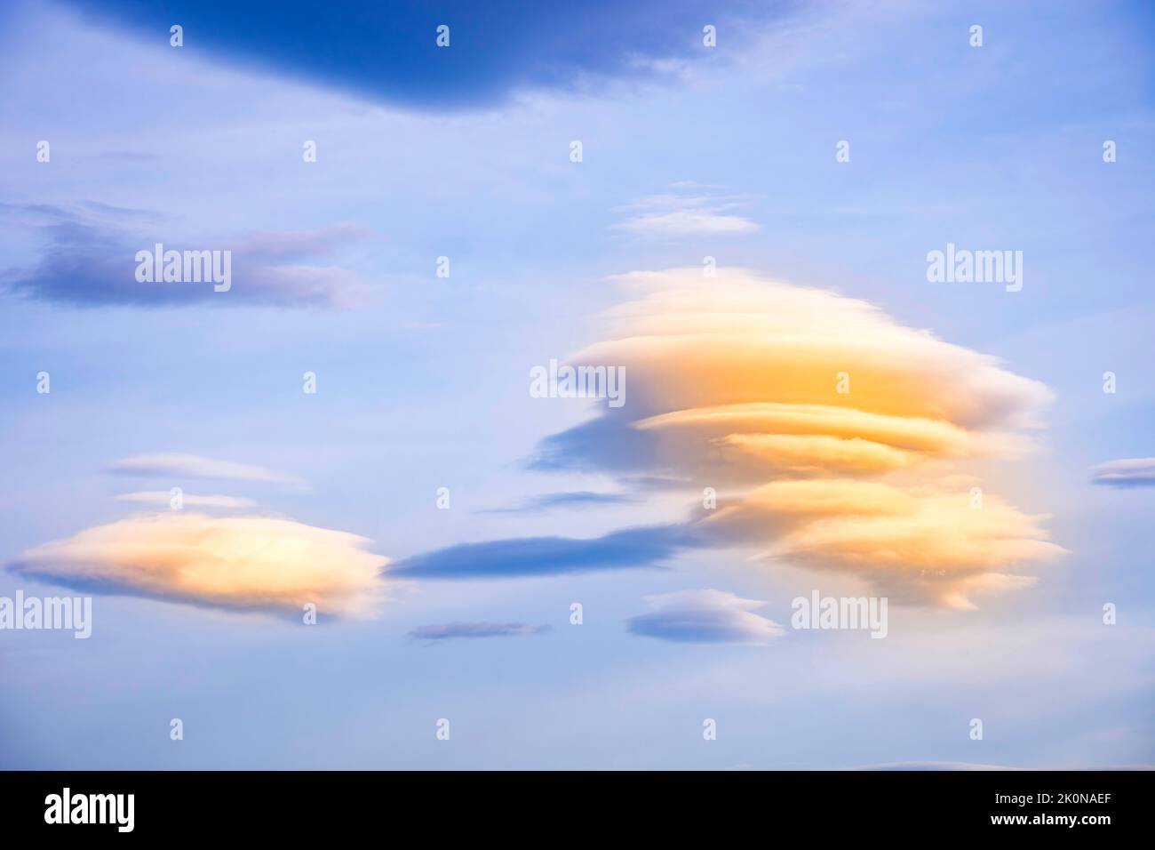 Blue sky and clouds , at sunset Stock Photo
