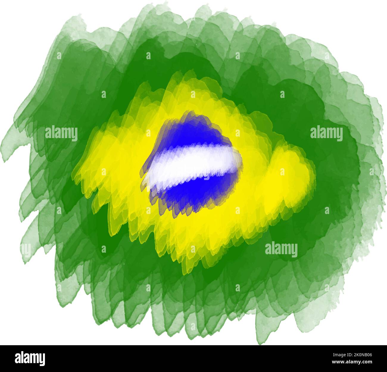 illustration flag of brazil water color Stock Vector