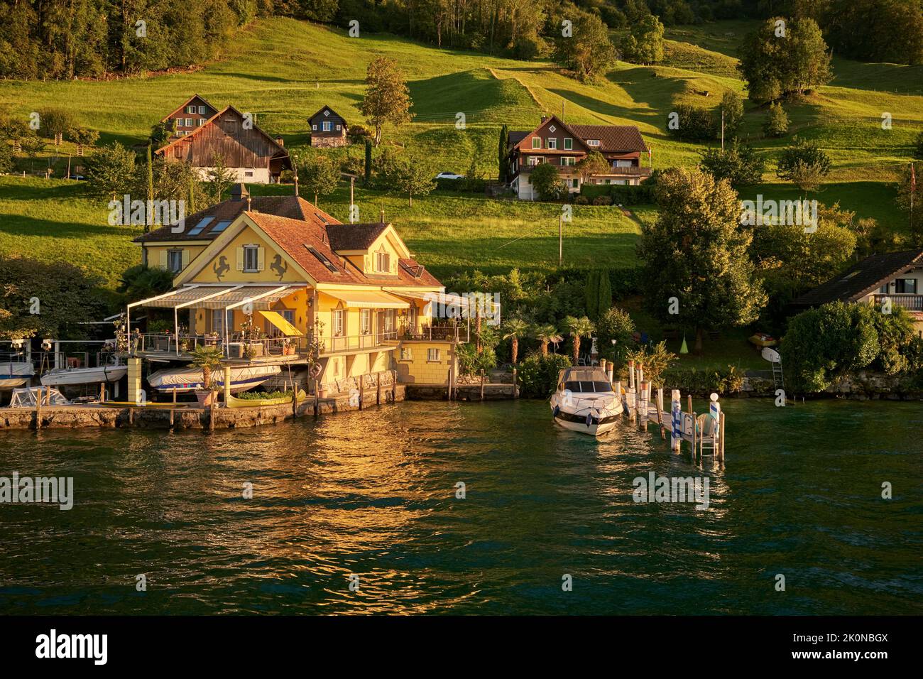 Small village near sea in mountains Stock Photo - Alamy