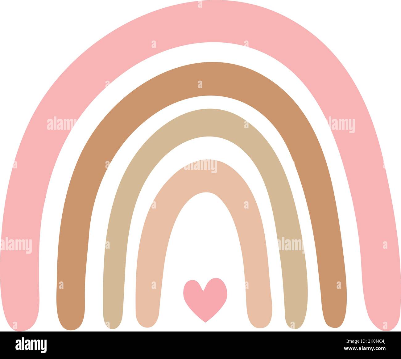 vector illustration of a rainbow with a heart Stock Vector Image & Art ...
