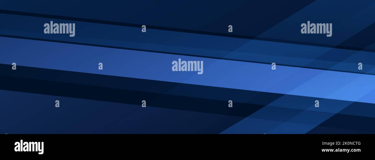 Blue modern abstract wide banner with geometric lines. Dark blue ...