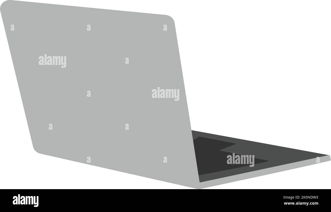 Isometric image of a laptop on a transparent background in gray tints. Isolate. Sticker. Icon. Suitable for banner, label, wallpaper, poster, postcard. Copyspase. Isolate. Vector illustration Stock Vector