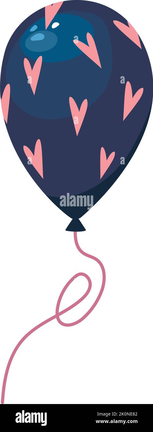 flat balloon with hearts Stock Vector Image & Art - Alamy