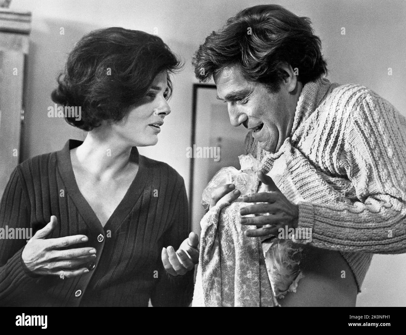 Ann Prentiss, George Segal, on-set of the Film, 'California Split', Columbia Pictures, 1974 Stock Photo