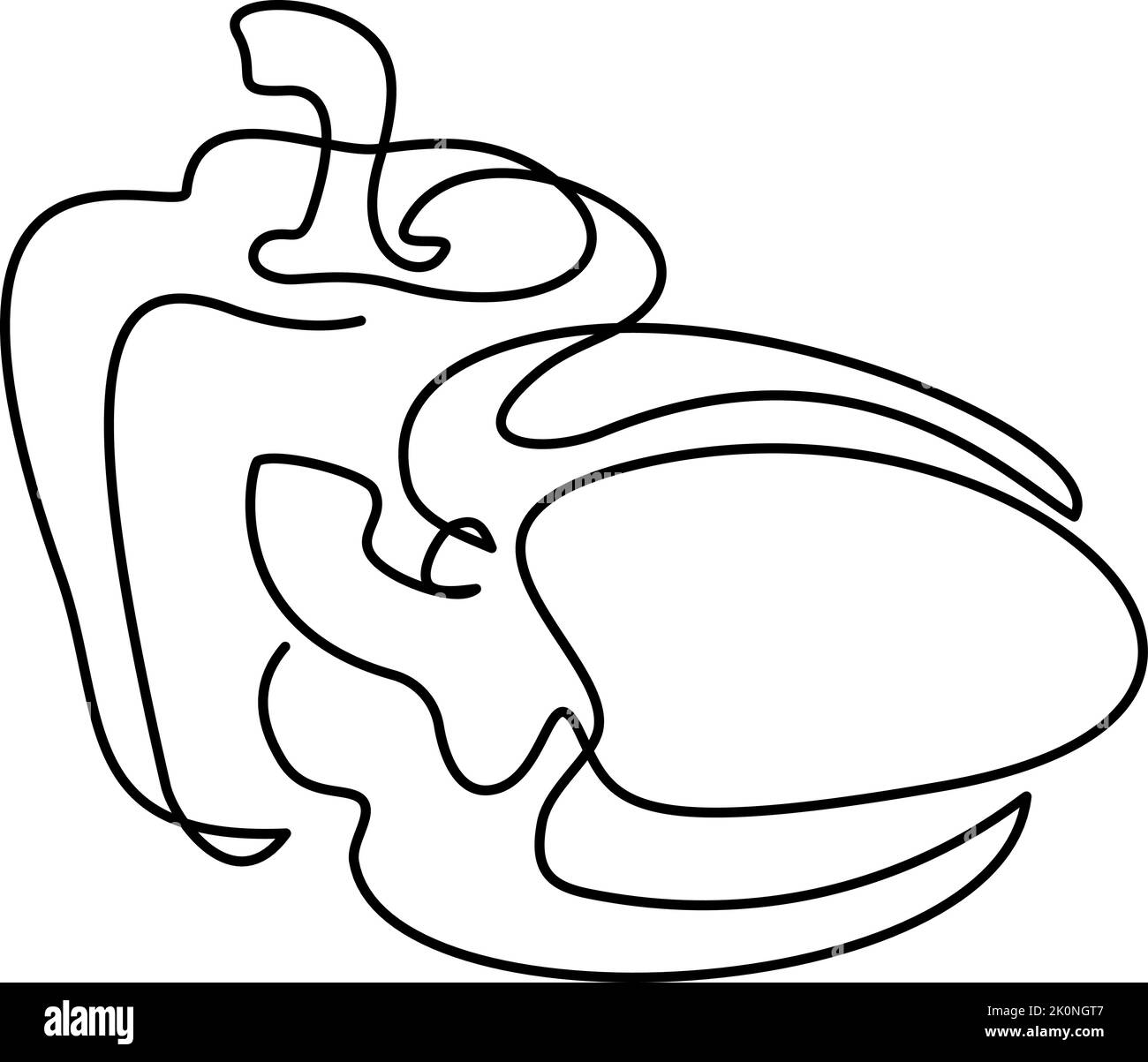 Beautiful sweet pepers. Continuous one line drawing. Vector illustration Stock Vector