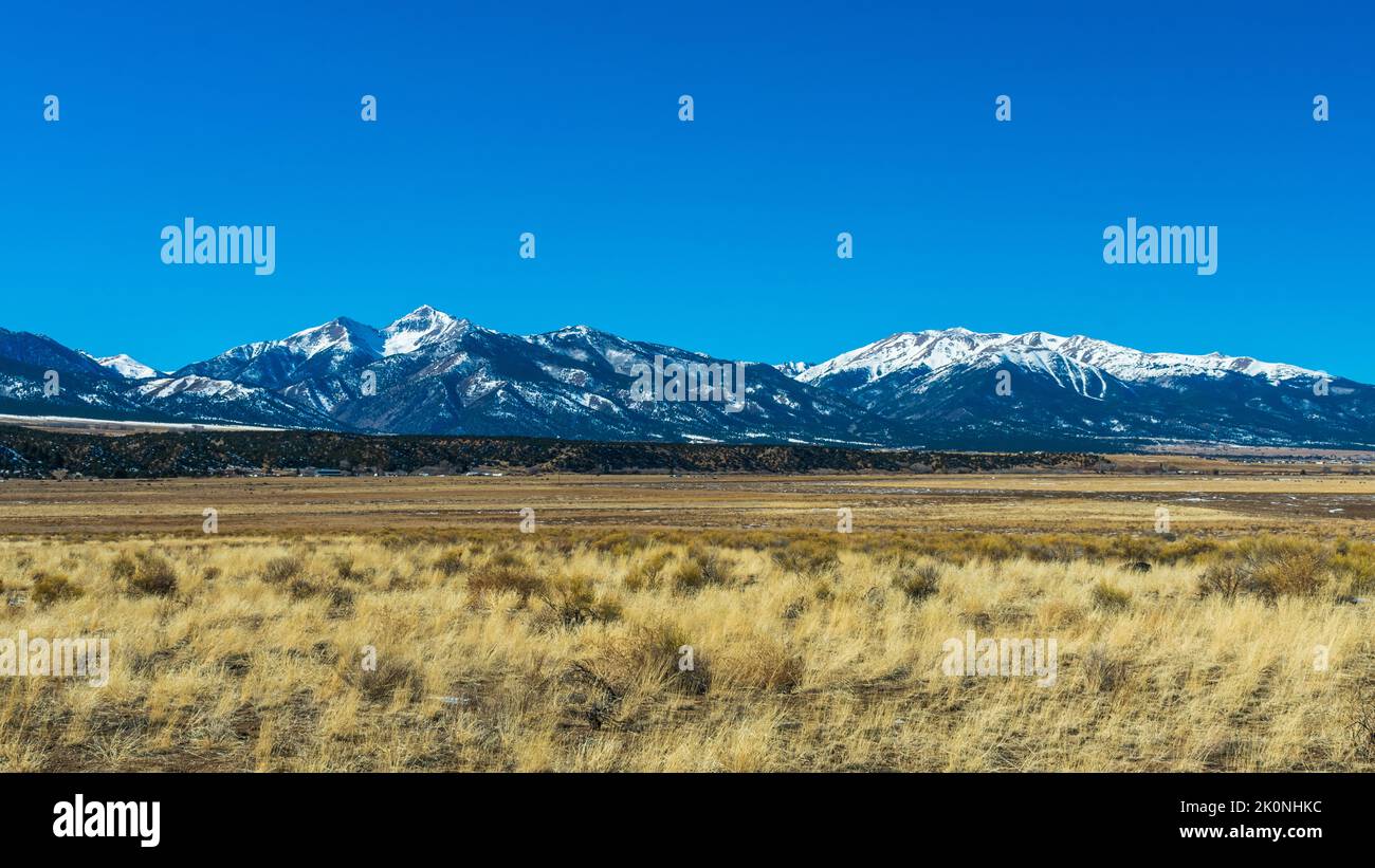 Sangre de Cristo Mountains, Winter in Colorado Stock Photo Alamy