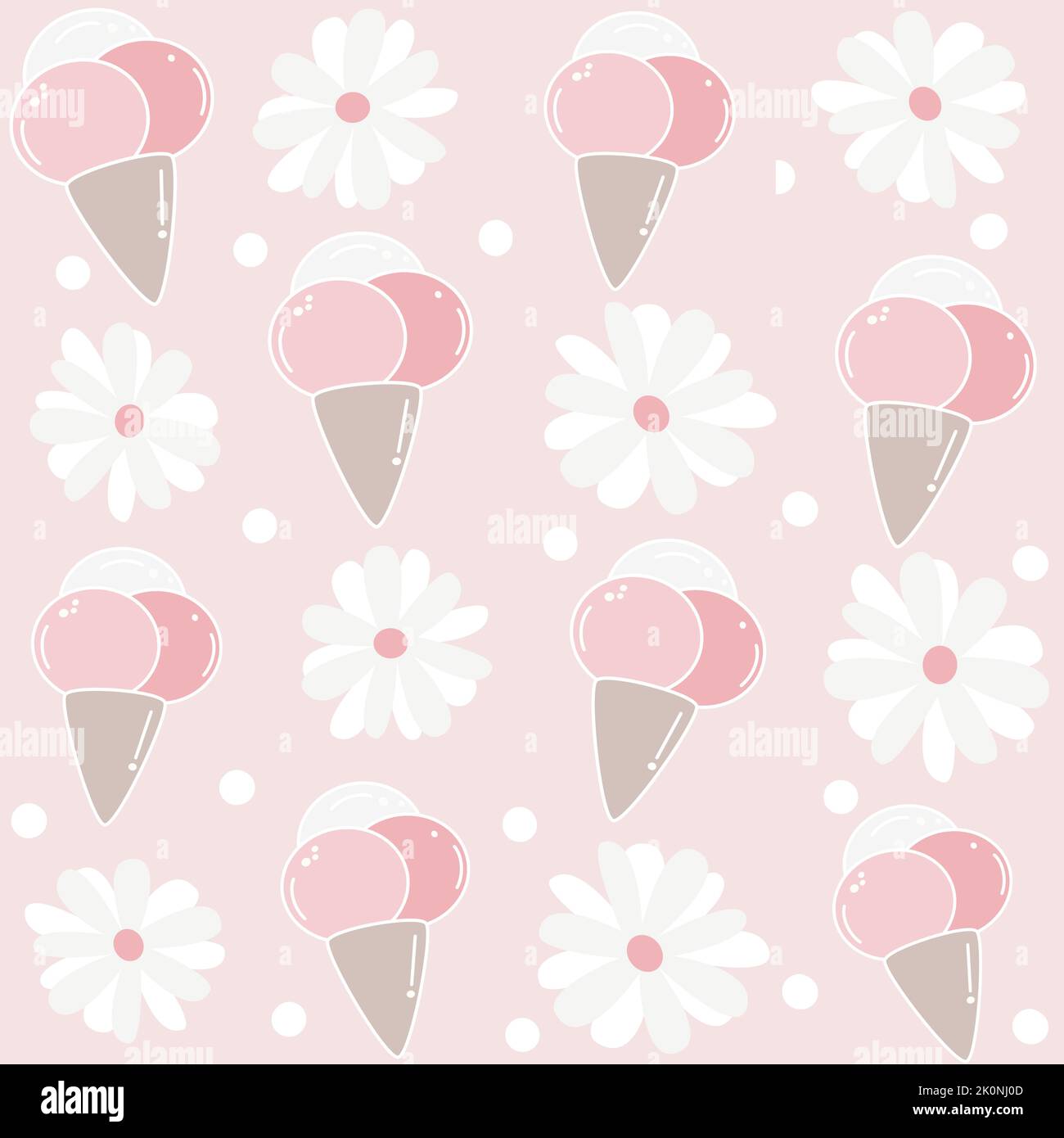 Cute lovely summer seamless vector pattern background illustration with ...