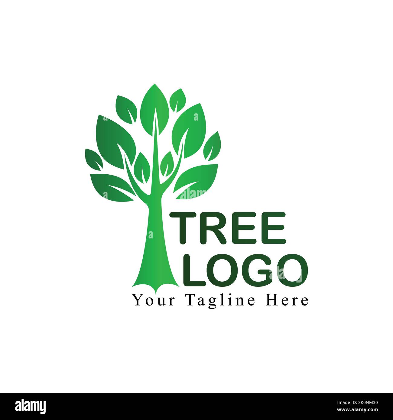 Green Tree Natural environmental Company vector logo template Stock Vector