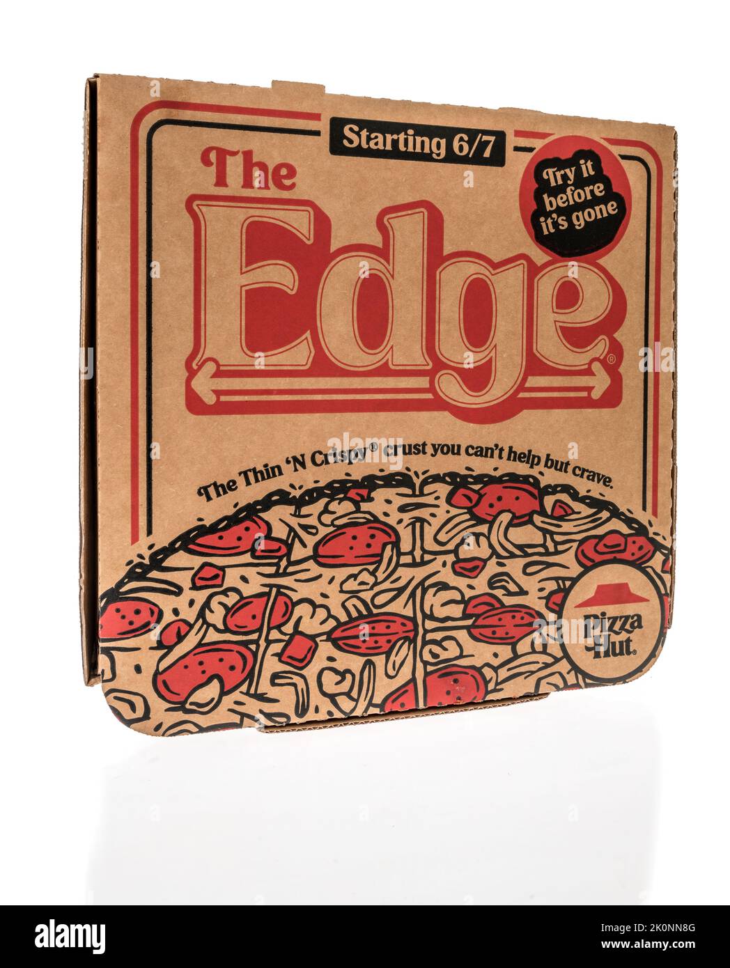 Winneconne, WI 5 July 2022 A package of Pizza Hut the edge pizza box