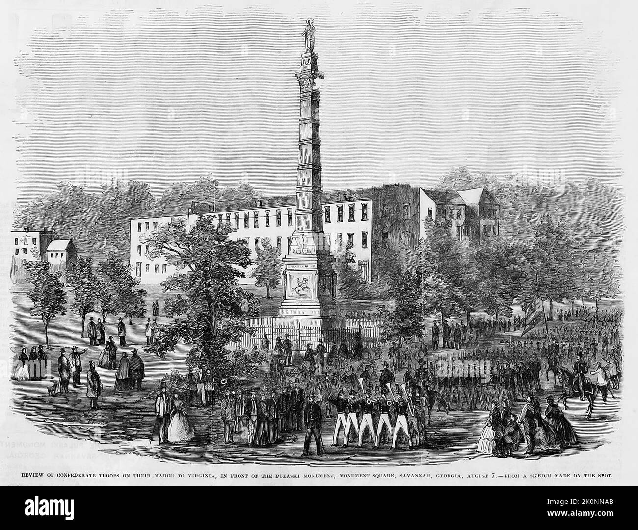 Review of Confederate troops on their march to Virginia, in front of