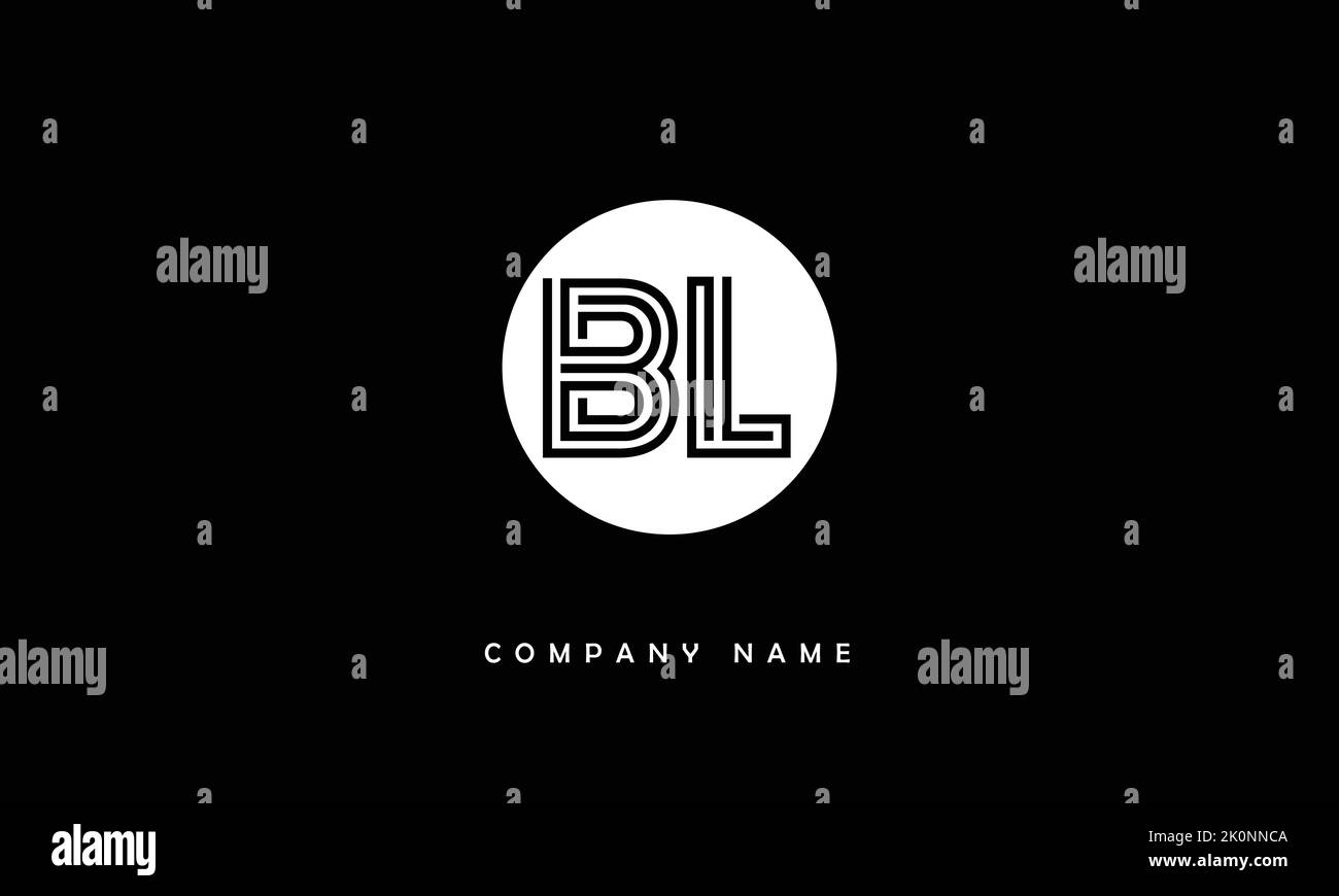BL, LB Abstract Letters Logo Monogram Stock Vector