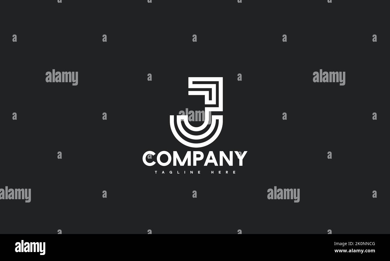 minimal letter J logo template Stock Vector