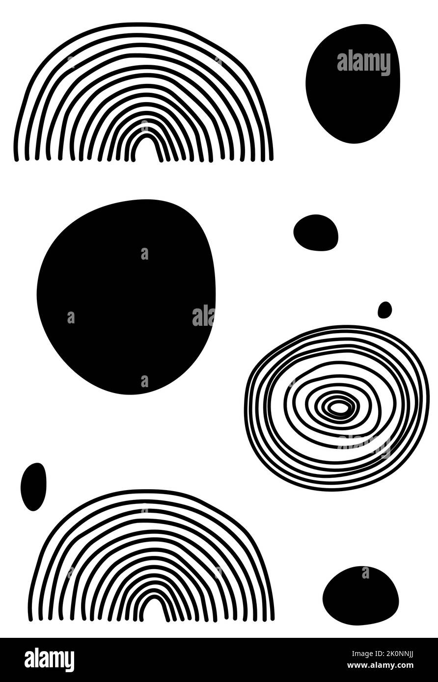 Abstract minimalist vector illustration with hand drawn scribble lines ...