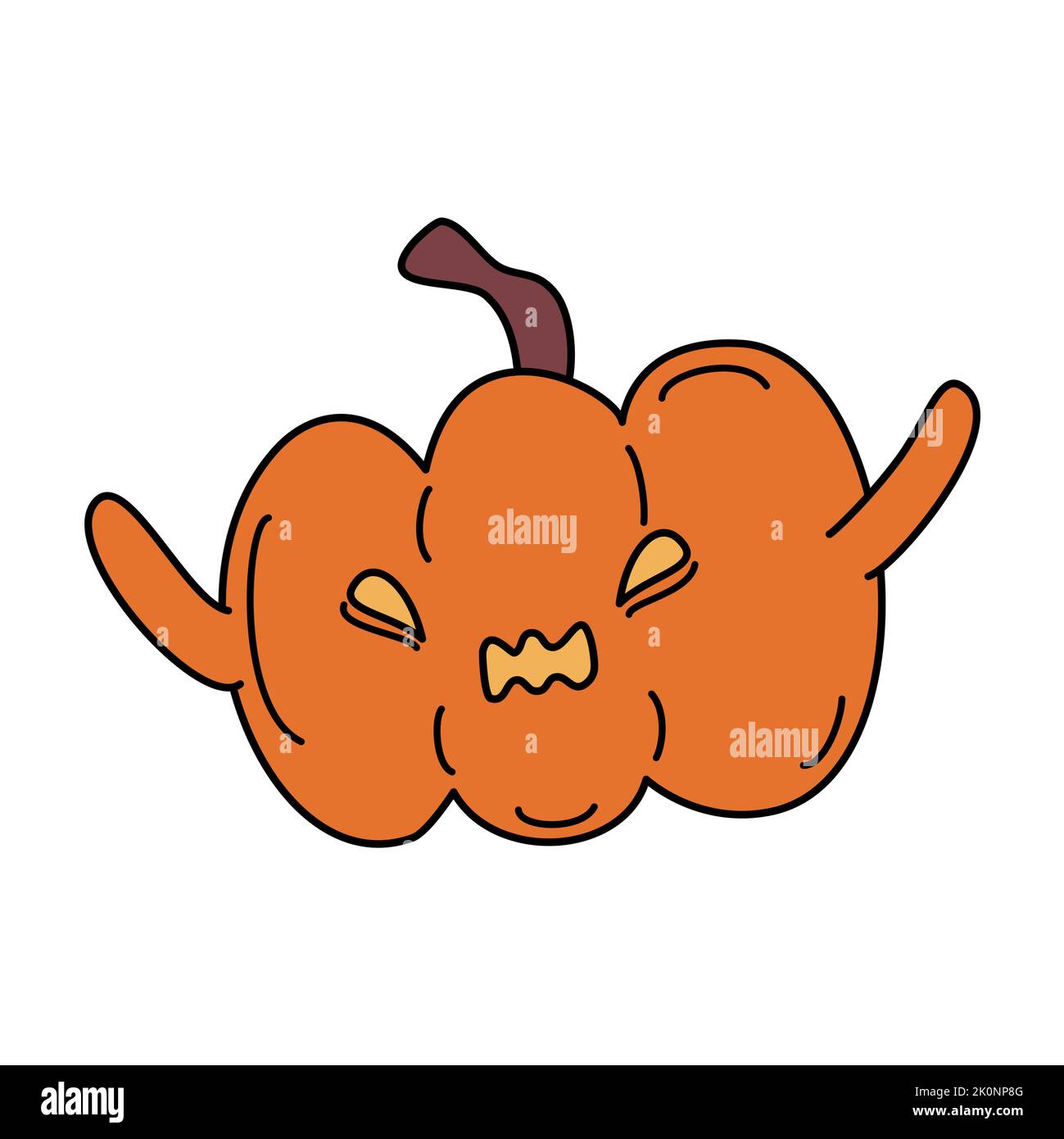 Cute cartoon character halloween pumpkin vector illustration Stock ...