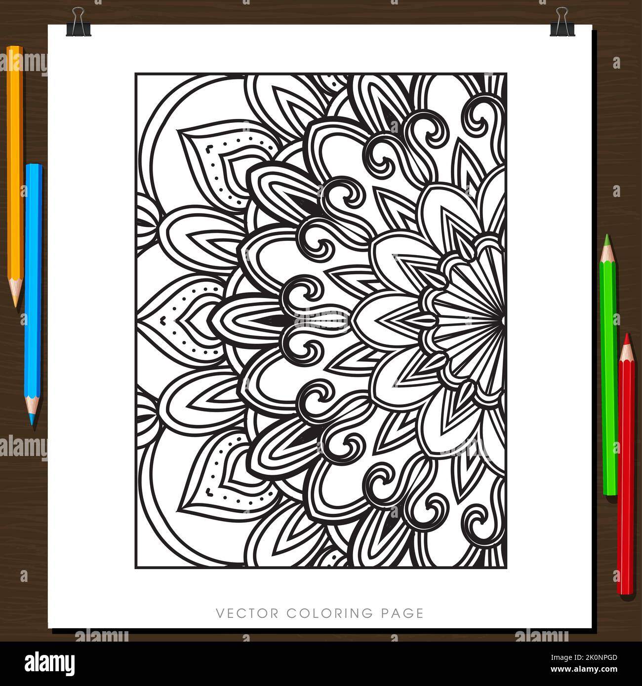Mandala vector for coloring page book, activity page for children and  adults. Stylish hand drawn antistress. Vector for prints, illustration,  logo Stock Vector Image & Art - Alamy