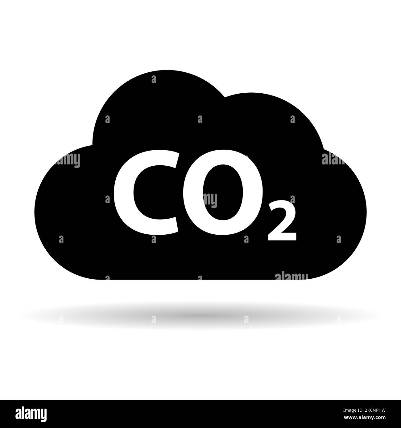 CO2 reduce cloud icon shadow, clean global emission, environment eco design symbol vector illustration . Stock Vector