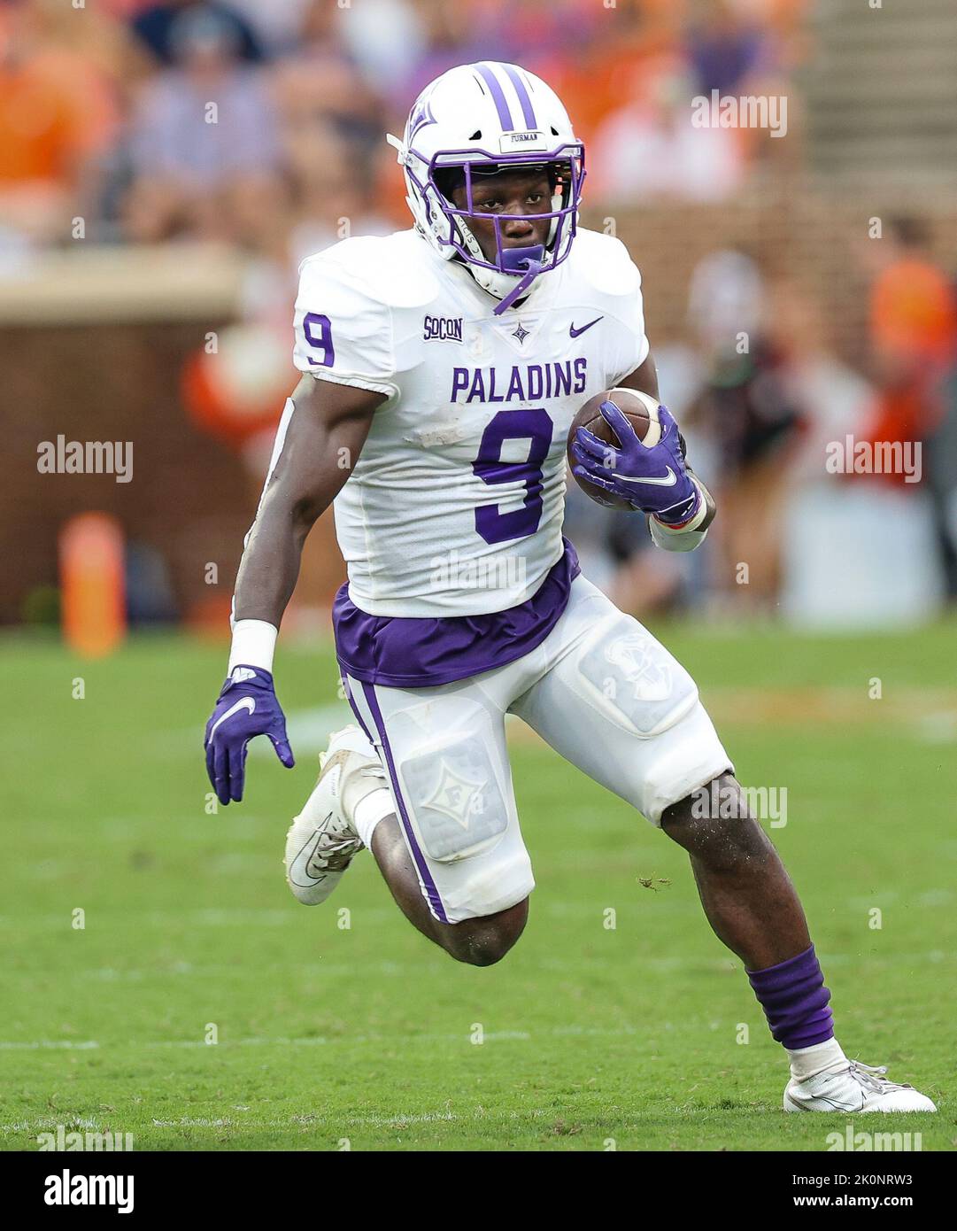 September 10, 2022 Furman's Wayne Anderson Jr. 9 runs with the ball during the NCAA football