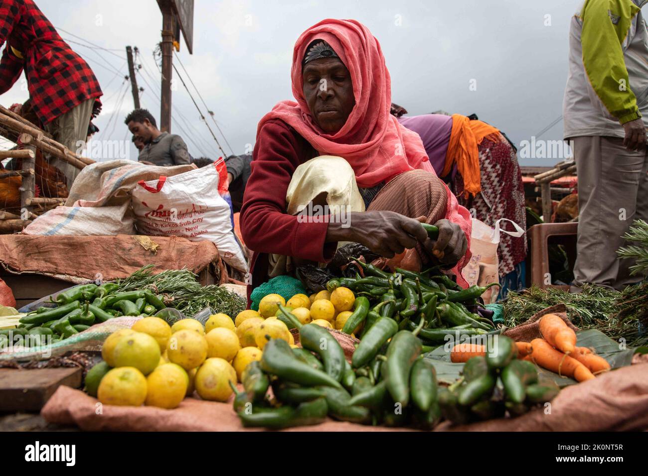 Addis Ababa, Ethiopia. 9th Sep, 2022. A vendor is seen at Shola market
