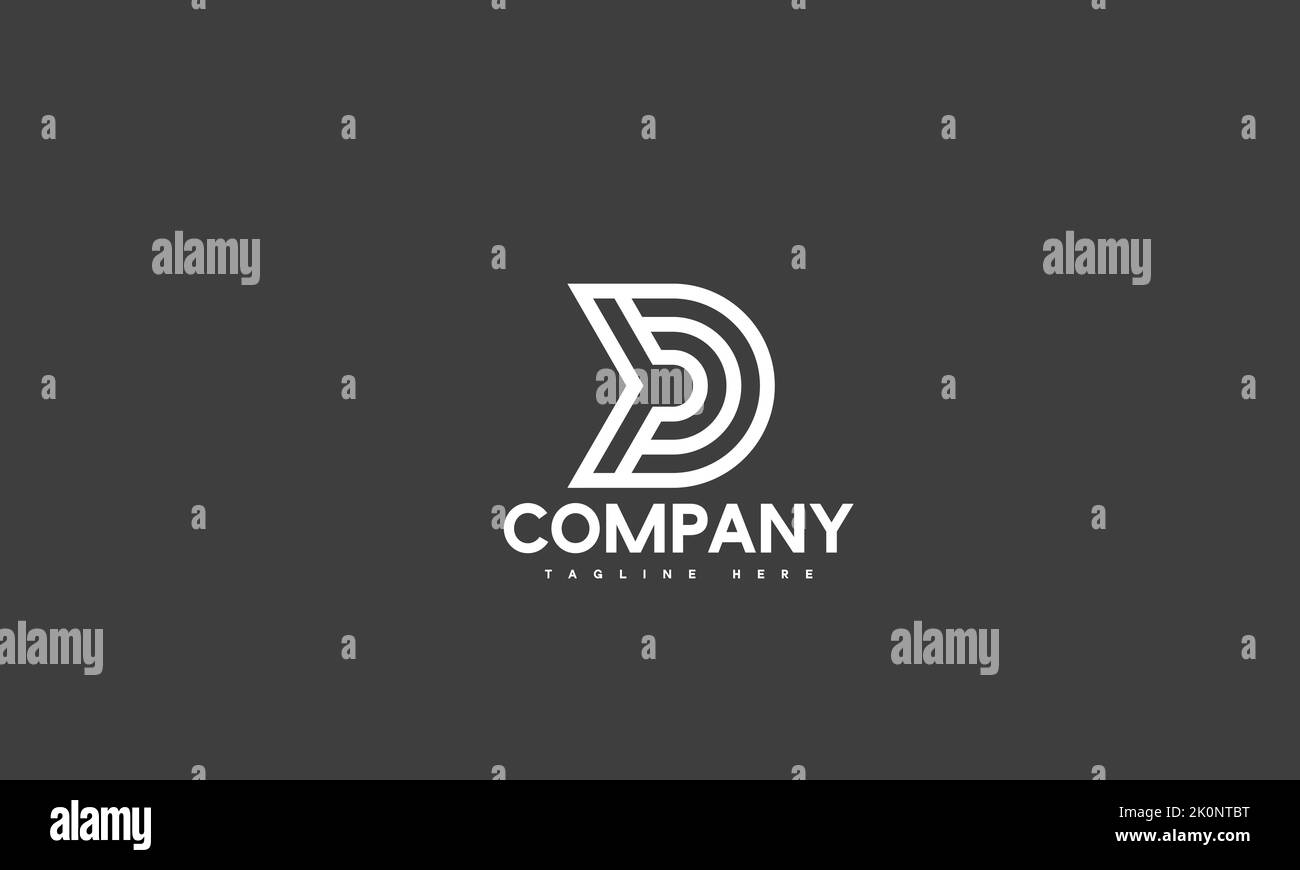 minimal letter D logo template Stock Vector